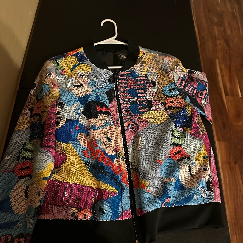 Disney Parks Classic Animated Sequin Bomber Jacket